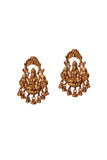 Amulyam Temple Heritage Kemp Necklace Set with Pearls