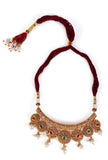 Nayantara Temple Heritage Kemp Necklace Set with Pearls