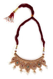 Trishika Temple Heritage Kemp Necklace Set with Pearls