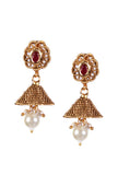 Trishika Temple Heritage Kemp Necklace Set with Pearls
