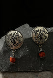 Spiritual Shield Studs with Rudraksha
