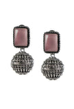Pink Aura Dome Drops Earrings