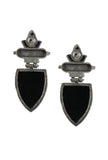 Noir Tribal Shield Earrings