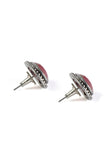 Pink Facet Silver Stud Earrings