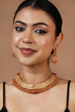 Veerangana temple gold choker set – part of the festive gift set by Saagah by Tjori