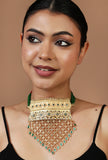 Rajwadi Emerald Beaded Choker Set