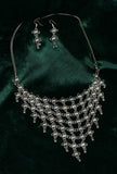 Rajwada Jaali Antique Oxidized Silver Necklace Set