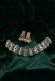 Vintage Style Oxidized Silver Choker Necklace Set