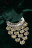 Maharani Chandram Royal Antique Oxidized Coin Statement Necklace