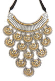 Maharani Chandram Royal Antique Oxidized Coin Statement Necklace