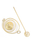 Golden Spiral Bloom Brass Juda Pin