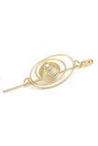 Golden Spiral Bloom Brass Juda Pin