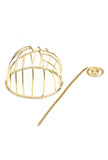 Golden Dome Cage Brass Juda Pin