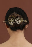 Golden Triveni Spiral Brass Juda Pin