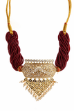 Maroon Pearl Royal Necklace