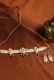 Rajwada Ivory Meenakari Pearl Jewelry Set