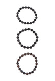 Onyx Tiger Eye & Lava Stone Energy Bracelet Set