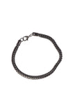 Silver Chain, Wood & Onyx Bracelet Collection - Set of 4