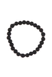 Steel Leather & Matte Black Onyx Bracelet Duo