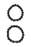 Midnight Onyx Energy Bracelet Set Of 2 For Men