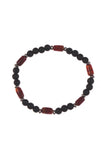 Matte Black Onyx Carnelian Agate & Black Agate Natural Stone Unisex Bracelets -Set Of 3