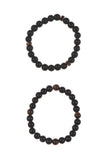 Matte Black Onyx & Tiger Eye Stone Beaded Bracelet Unisex