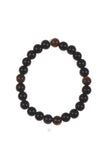 Matte Black Onyx & Tiger Eye Stone Beaded Bracelet Unisex