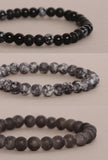 Picasso Jasper & Obsidian Accent Beaded Bracelet Set of 3
