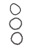 Picasso Jasper & Obsidian Accent Beaded Bracelet Set of 3