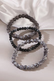 Picasso Jasper & Obsidian Accent Beaded Bracelet Set of 3
