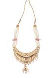 Maharani Ruby Pearl Statement Necklace Set
