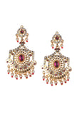 Regal Ruby Pearl Antique Necklace Set