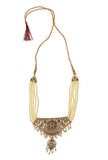 Regal Emerald Pearl Antique Necklace Set