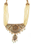 Regal Emerald Pearl Antique Necklace Set