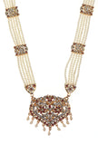 Shahi Ruby Pearl Bridal Necklace Set