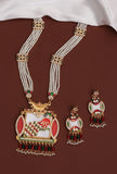 Rajwada Peacock Pearl Statement Necklace Set