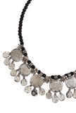 Meher German Silver Coin Necklace