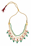 Kashmiri Emerald & Ruby Pearl Necklace Set