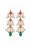 Kashmiri Emerald & Ruby Pearl Necklace Set