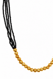 Black Multi-Strand Gold Beaded Necklace