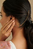 Emerald & Pink Gemstone Long Chain Earchain