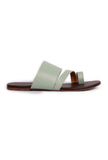 Sky Blue Cruelty Free Leather Sliders