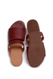 Pecan Brown Cruelty Free Leather Sliders