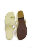 Cream White Knotted Cruelty Free Leather Sandals