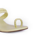 Cream White Knotted Cruelty Free Leather Sandals