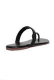 Black Knotted Cruelty Free Leather Sandals