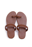 Caramel Brown Knotted Cruelty Free Leather Sandals