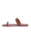 Caramel Brown Knotted Cruelty Free Leather Sandals