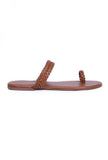 Caramel Brown Knotted Cruelty Free Leather Sandals