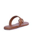Caramel Brown Knotted Cruelty Free Leather Sandals